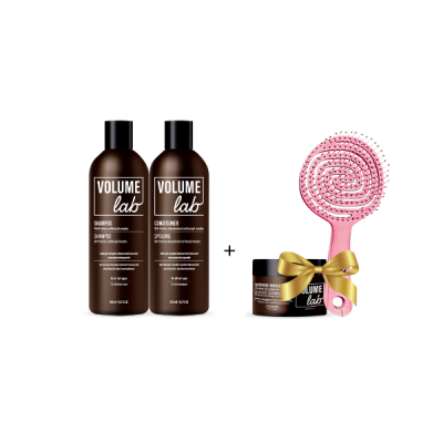 VOORJAARSVERKOOP! VOLUME LAB KIT: Shampoo en Conditioner + CADEAU (masker + haarborstel)!